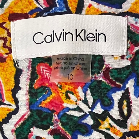 Calvin Klein Women's V-Neck Knee Length Dress with Puffed Sleeves Size 10 - Picture 16 of 16